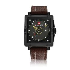 Ruixiang NAVIFORCE Pria Baru Watch Kalender Minggu Tahan Air Jam Kuarsa Fashion Belt (kuning)