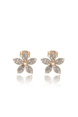 S dan F Indah Model Seksi Fashion Anting-Anting Mawar-Ungu Emas Anting Paduan