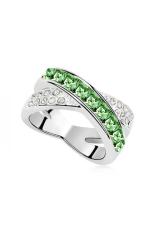 S & F Dalam Kehidupan Ini Austria Crystal Ring (Olive)
