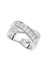 S & F Dalam Kehidupan Ini Austria Crystal Cincin (Putih)