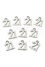 S & F Nomor 21 Charm Pendant-Keperakan