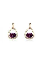 S & F SF80290Qs Frank Hidup Austria Crystal Anting-Anting Ungu Champagne Gold
