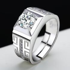 S925 Bisa Digerakkan Pria Cincin Kawin Miniatur Cincin Berlian