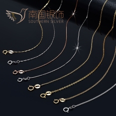 Kalung S925 Warna Perak Murni Perak Kalung Klavikula Emas Warna Tipis