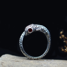 S925 Karakter Bunglon Pria atau Wanita Cincin Bagian Buka Tutup Cincin