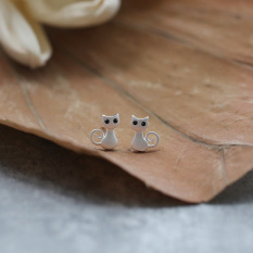 S925 Lucu Anak Kucing Anting