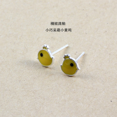 S925 Sterling Perak Ayam Kuning Kecil Kalung