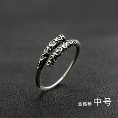 S925 Wukong Pria Dan Wanita Perjalanan Ke Barat Monkey King Bar Sterling Silver Cincin Pasangan Cincin Pasangan
