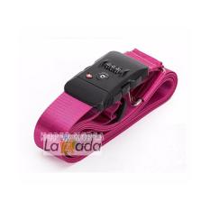 sabuk koper dengan TSA warna pink-ungu model cross bahan nylon