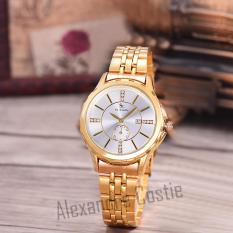 Saint Costie Original Brand, Jam Tangan Wanita - Body Gold - White Dial - Stainless Stell Band - SC-RT-8001L-TGL-GW-GOLD-Detik