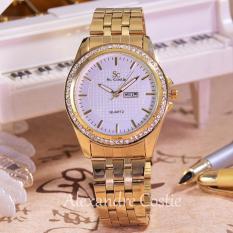 Saint Costie Original Brand - Jam Tangan Wanita-Body Gold-White Dial - SC-5760A-GW-TH-Gold-Stainless Steel Band
