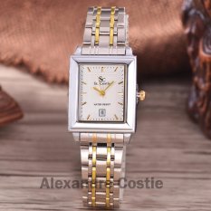 Saint Costie Original Brand, Jam Tangan Wanita - Body Silver/Gold - White Dial - Stainless Stell Band - SC-RT-244L-TGL-SGW-KOMB