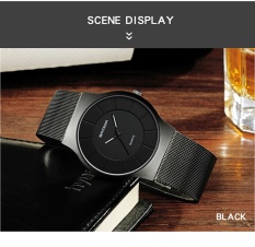 Jam SANDA Pria Sederhana Pria Mode Kasual Ultra Tipis Jam Tangan Murah Rose Gold Hitam Pria Jam Blaus Masculino- INTL