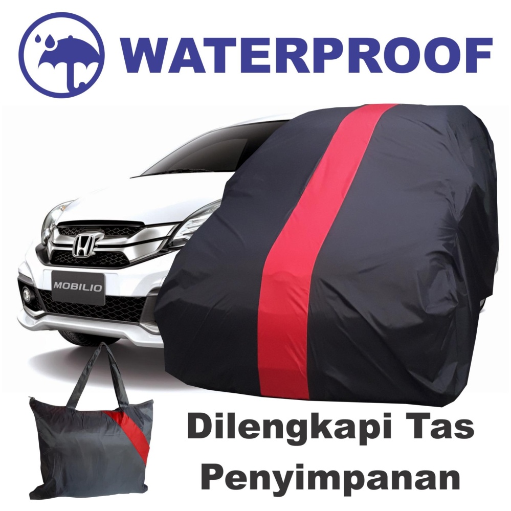 COD - Sarung Bodi Mobil Honda Mobilio Cover Body Selimut Penutup Pelindung Anti Air Waterproof Merah