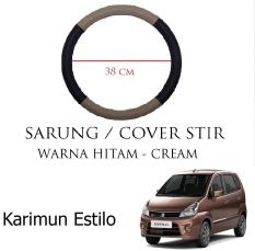 Sarung / Cover Stir / Setir / Steer Mobil Karimun Estilo Warna Hitam Cream