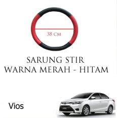 Sarung / Cover Stir / Setir / Steer Mobil Vios Warna Merah Hitam