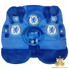 Sarung Jok 24in1 / Car Set / Bantal Mobil Chelsea FC Avanza, Xenia, Innova, Rush, Terios, March, dll (Head-rest Tidak Menyatu) (3 Baris)