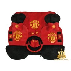 Sarung Jok 24in1 / Car Set / Bantal Mobil Manchester United MU Avanza, Xenia, Innova, Rush, Terios, March, dll (Head-rest Tidak Menyatu) (3 Baris)