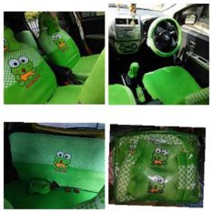 Sarung Jok 24in1 / Car Set / Bantal Mobil Keroppi Keropi Calya, Sigra, Mobilio, dll (Head-rest Menyatu) (3 Baris)