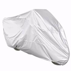 Sarung Penutup Motor Bahan Parasut Cover Bike 203 x 89 x 122 cm Size M s7946 - Silver