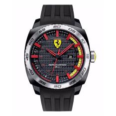 SCUDERIA FERRARI 0830201 - Rerodinamico - Jam Tangan Pria - Bahan Tali Rubber - Hitam