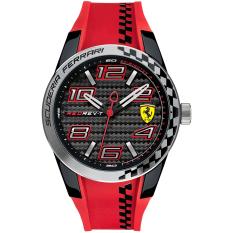 SCUDERIA FERRARI 0830338 - Redrev-T - Jam Tangan Pria - Bahan Tali Rubber - Merah