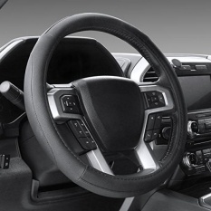 SEG Direct Black Microfiber Leather Steering Wheel Cover For F-150 Tundra Range Rover 15.5 - 16 - intl