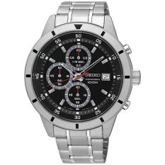 Seiko Chronograph - Jam Tangan Pria - Silver - Stainless Steel - 165S