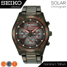 Seiko Criteria Solar Chronograph Strap Stainless Steel - SSC071P1 - Black