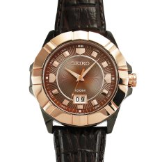 Seiko Lord SUR138P1 - Jam Tangan Pria - Bronze Bezel - Tali Kulit Coklat