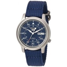 Seiko Pria SNK807 Seiko 5 Anti Karat Jam Tangan Otomatis dengan Biru Kanvas Tali-Internasional