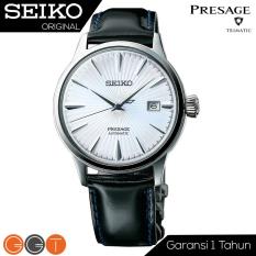 Seiko Presage Skydiving Cocktail Jam Tangan Pria Automatic Movement White Texture Dial Black Tali Kulit SRPB43J1