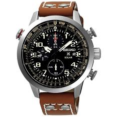 Seiko Prospex Sky Solar Chronograph - Jam Tangan Pria - Coklat - Tali Kulit - 124CSS
