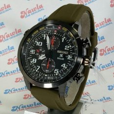 Seiko Prospex Sky SSC353P1 Solar Chrono Green Army Rubber Pria SSC353