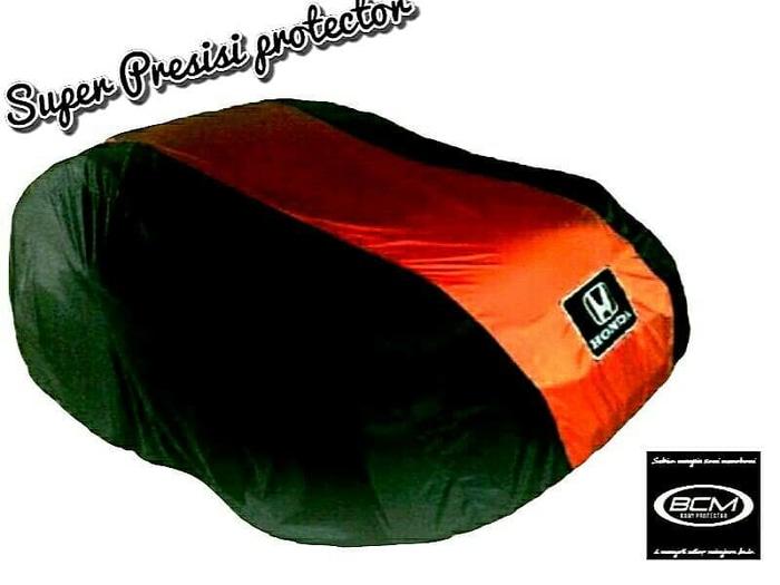 Selimut Cover Body Mobil Honda Jazz RS2018 warna hitam list orange