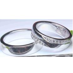 Sepasang cincin emas putih 18k AuAg
