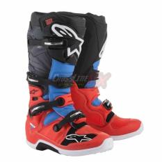 SEPATU CROSS ALPINESTAR TECH 7 2018 Red Flo Cyan Grey Black /BOOTS ADV