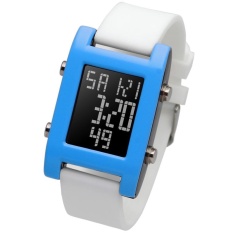 Shangqing Anak-anak Menyaksikan Cucunya Boy Asli Trend Tahan Air Luminous Olahraga Elektronik Watch Kartun Anak Daftar Murid (BlueWhite) -Intl
