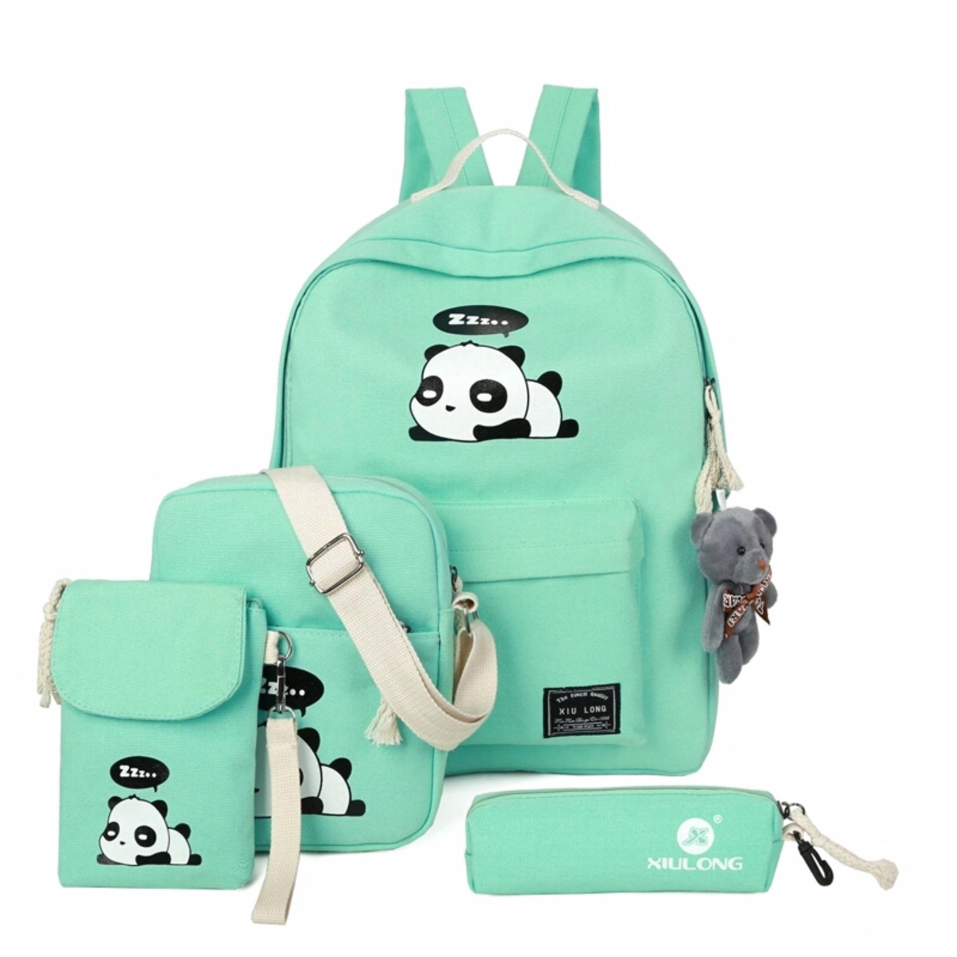 SHE Tas Anak  RANSEL ANAK 4 in 1 panda PROMO Tas Ransel Anak 4in1 motif Tayo Berbie hello kitty ransel wanita / tas sekolah / tas kuliah / tas kerja / tas jalan jalan