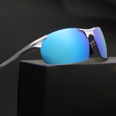 ShenShang 2017 New Polarized Sunglasses Men Brand Designer Square MaleVintage Eeywear Top Quality Fashion Man Sport Sunglases UV400 Ray8177(silver frame blue lens)
