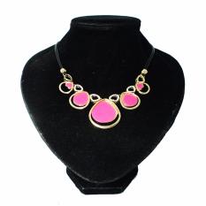 Shine Accessories - KW0951 - Kalung Tali Permata Love (Pink Magenta)