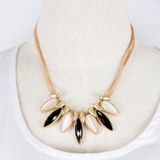 Shine Accessories - KW1274 - Kalung Tali Kristal 7 Oval (Gold)