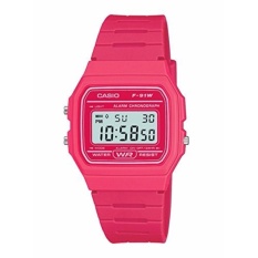 【Ship dari Jepang】 Casio Jam Tangan Casio Digital Standar Watch F-91W Cangkir Berwarna Casio Pink-Intl