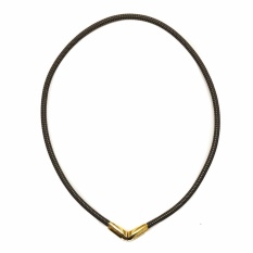 【Ship dari Japan】Phiten RAKUWA Leher X 50 V Tipe GOLD 50 CM-Intl