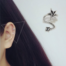 Anting Jepit Tanpa Tindik Korea Fashion Style Perhiasan Perak Anting Tulang Telinga Karakter Bintang Lima