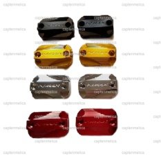 Silver - 2pcs Aksesoris Motor Yamaha NMAX - Full Aluminium CnC Tutup Cover Cap Oli Master Minyak Rem Atas Cakram Motor NMax Chrome Crom Crome Krom Asesoris Motor Acessoris Motor NMAX N MAX
