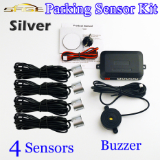 Silver 4 Sensor Bel 22mm Kit Sensor Parkir Mundur Mobil Radar Kampanye Versus Peringatan Suara Pemeriksaan Sistem 12 V