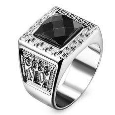 Perak Berlian Cincin Stainless Steel Perhiasan Aksesoris Manusia 925 Cincin Lelaki