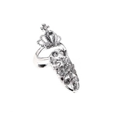 Silver Gold Ikatan Simpul Manis Crown Rhinestone Pearl Nail Ring Gaya 7-Internasional