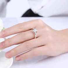 Silver Plated Women Pernikahan Pave Setting Hot Jual 8 Ungu Berlapis Perak Putih-Intl